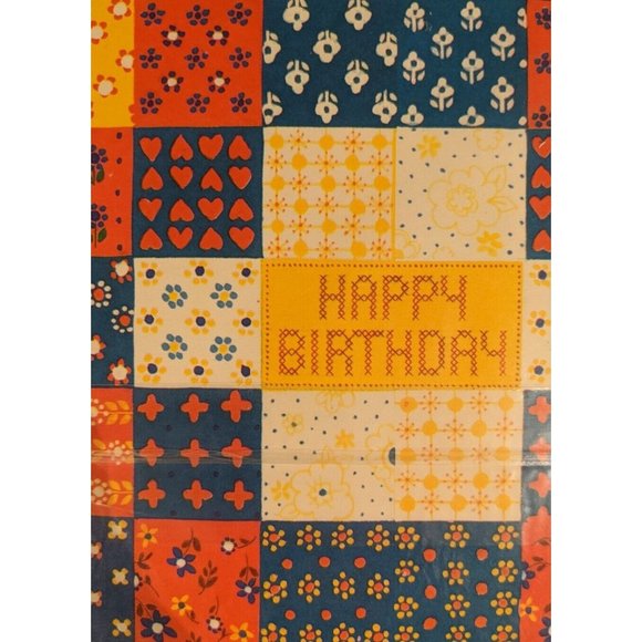 5 Vtg Wrapping Paper Birthday Flowers Gift Flat Fold Ephemera Journal Crafts New - Picture 10 of 12